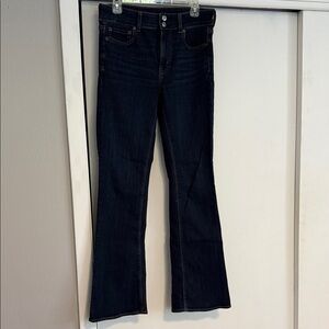 American Eagle Women's Dark Blue High Rise Flare Jeans